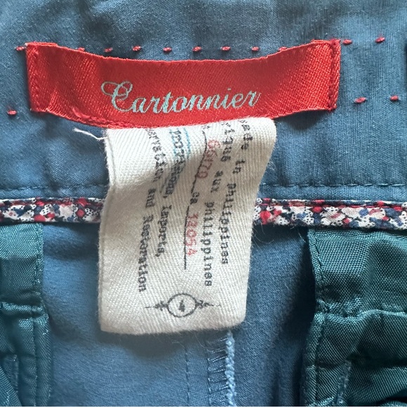 ANTHROPOLOGIE Charlie Trousers Ankle Mid-Rise Teal Pants With Leg Zippers - Picture 8 of 10